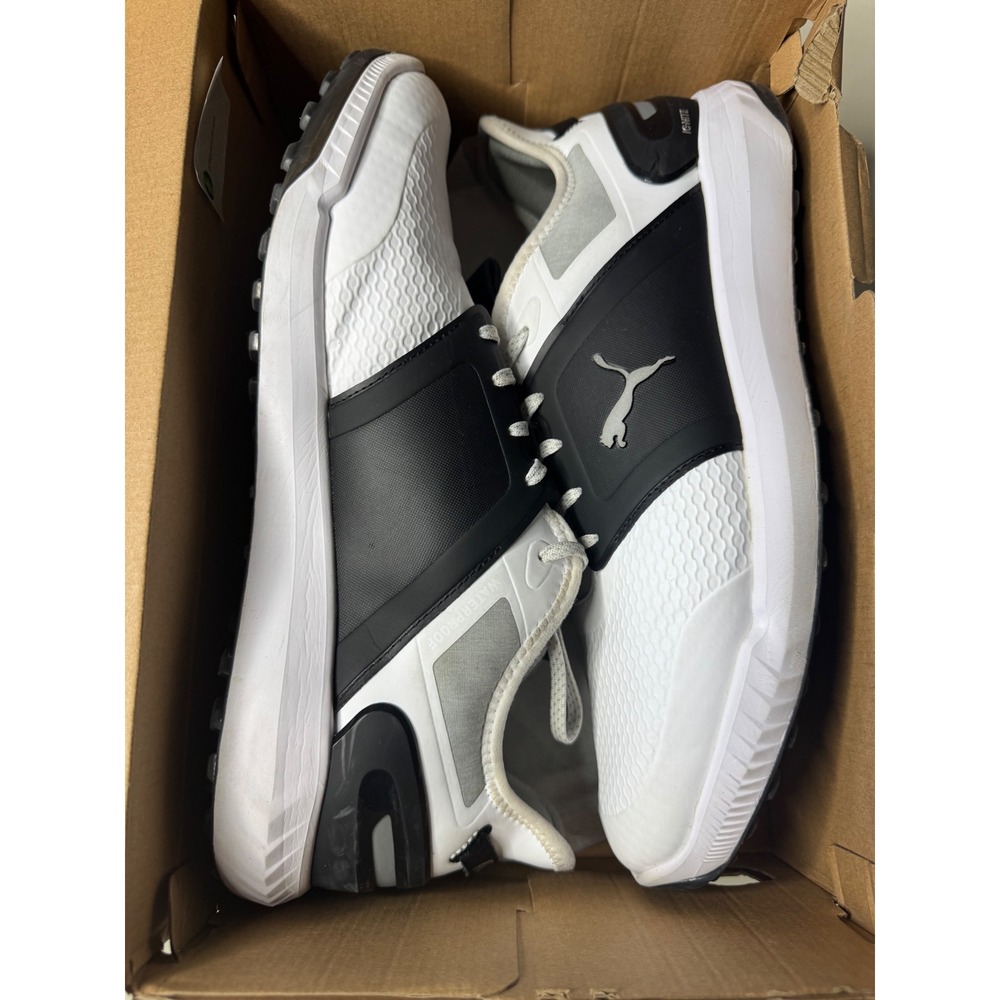 Puma Ignite Articulate Golf Shoes White Black Spikeless 376077-06 Mens 12